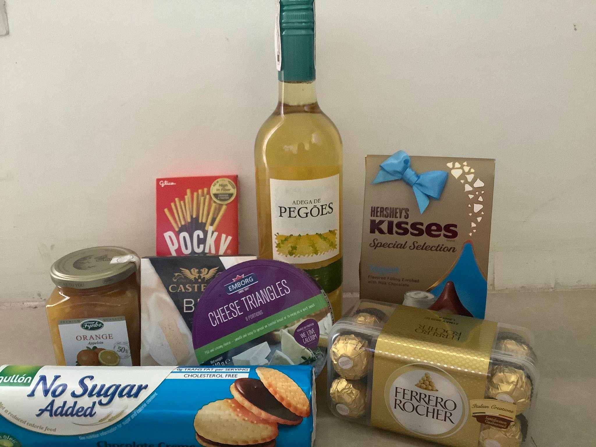 philippine gift basket, wines and cheese basket